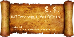 Rózsahegyi Valéria névjegykártya