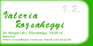 valeria rozsahegyi business card